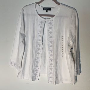 Jones New York Signature Women's Cardigan, XL, White